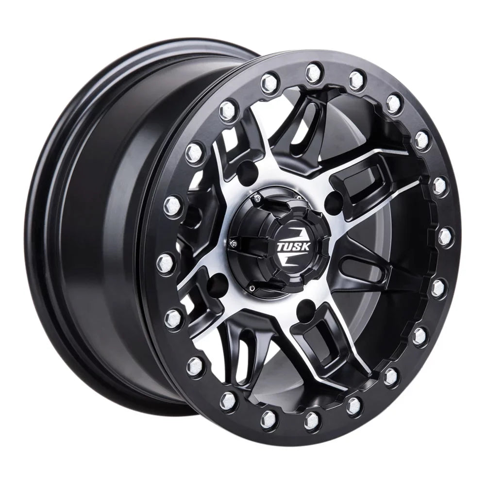 4/137 Tusk Wasatch Beadlock Wheel 15x7 5.0 + 2.0 Machined/Black For CAN-AM Defender HD10 Pro Lone Sizetar 2021-2022