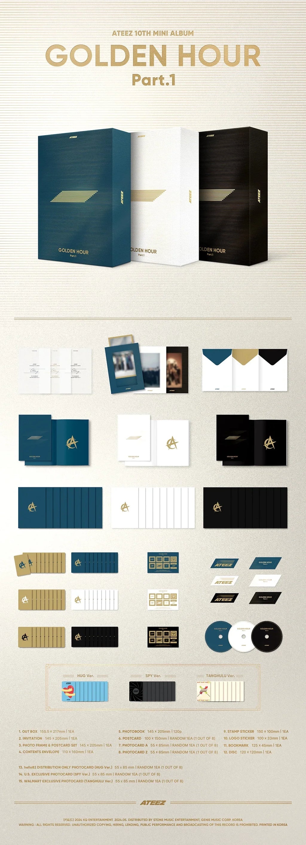 ATEEZ - GOLDEN HOUR : PART.1 (DIARY VER.) Walmart Exclusive K-Pop CD Box Sizeet