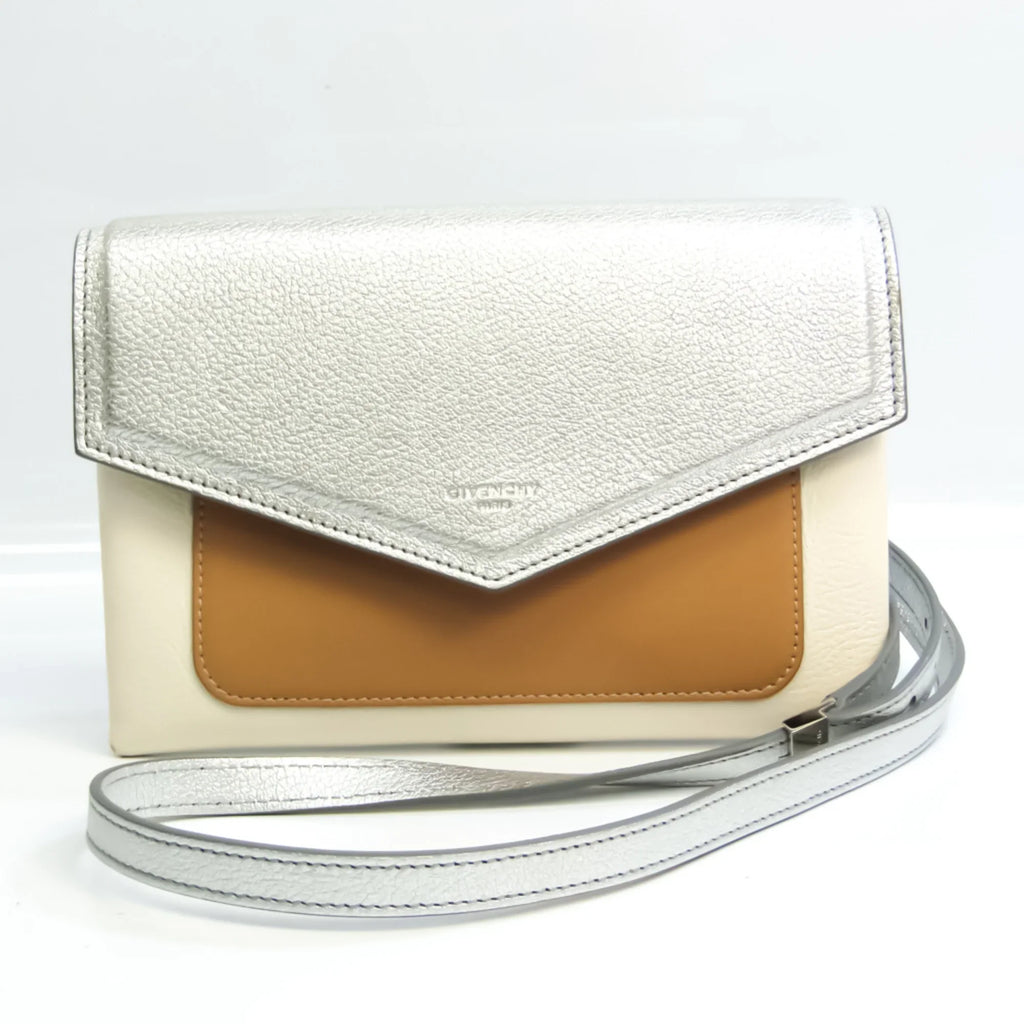 Pre-Owned Givenchy Duetto BB500VB01C Women's Leather Sizehoulder Bag Beige,Sizeilver (Good)