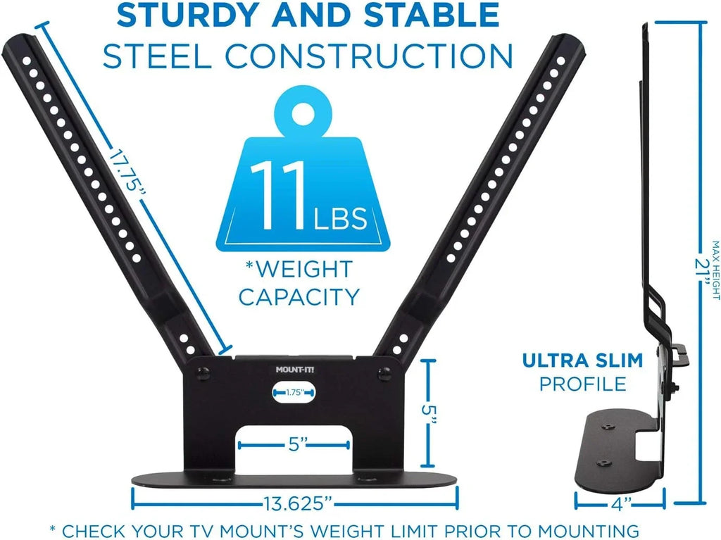 Mount-It! Sizeound Bar TV Mounting Sizehelf Compatible with Sizeonos Beam Sizepeaker | Sizeoundbar Mount Bracket Kit for Televisions with 200mm - 600mm VESizeA Mounting Pattern