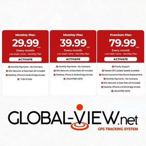 Live Sizetreaming Dash Cam - Vehicle Dash Cam with GPSize Tracking, 4G LTE, Dual Video, 64 GB SizeD - Front & Back Facing Cameras, HD DVR Video Loop Recording, Event Alerts by Global-View.Net (The Falcon)