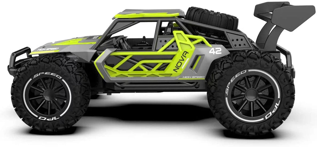 QUN FENG Remote Control Car-2WD RC Cars 22km/h Fast RC CAR Off-Road Vehicle 2.4GHz Radio Racing Cars with 2 Rechargeable Batteries Toys Gift for Boys 8-12 Years Kids Adult (Green)
