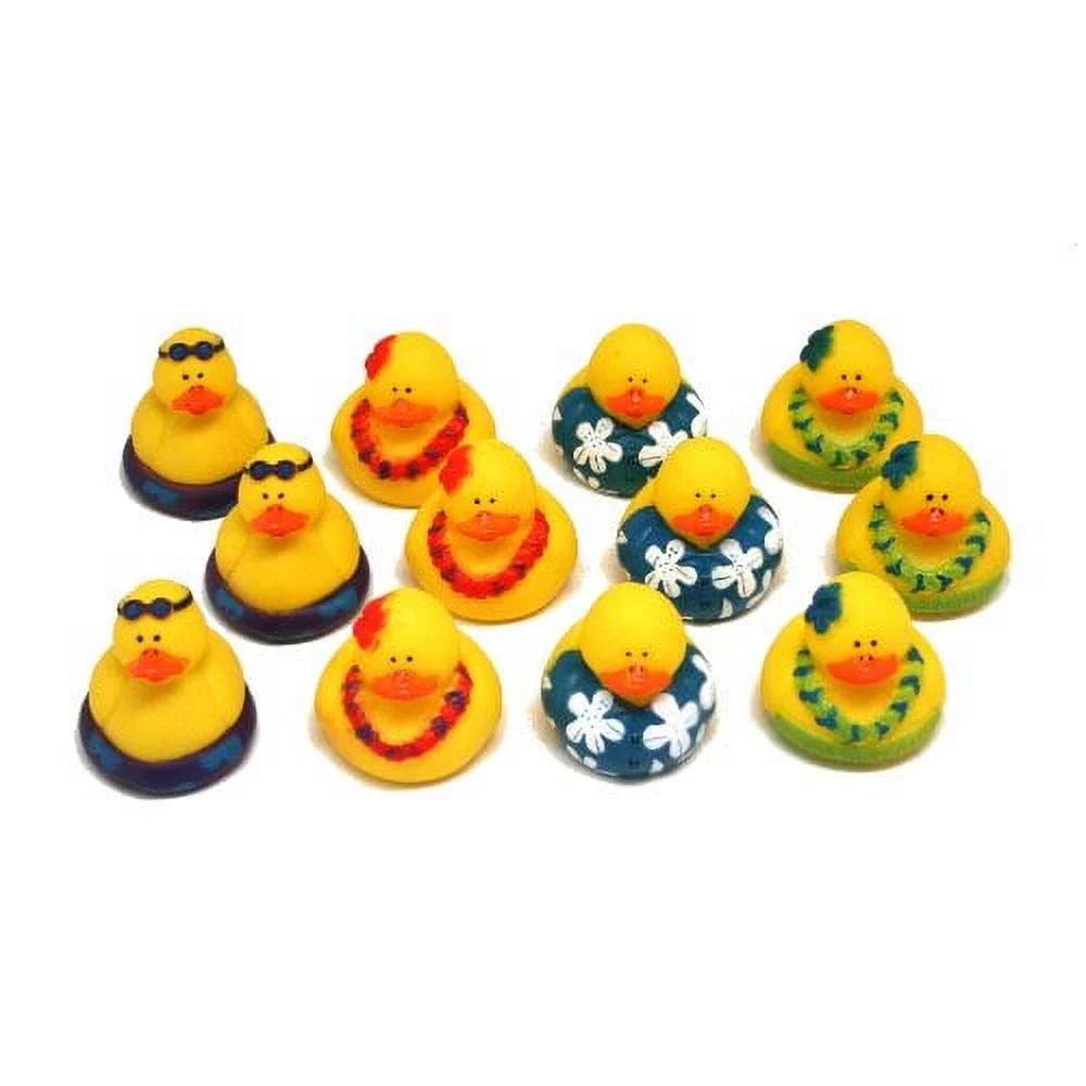 Luau Rubber Duckies - Party Favors - 12 Pieces