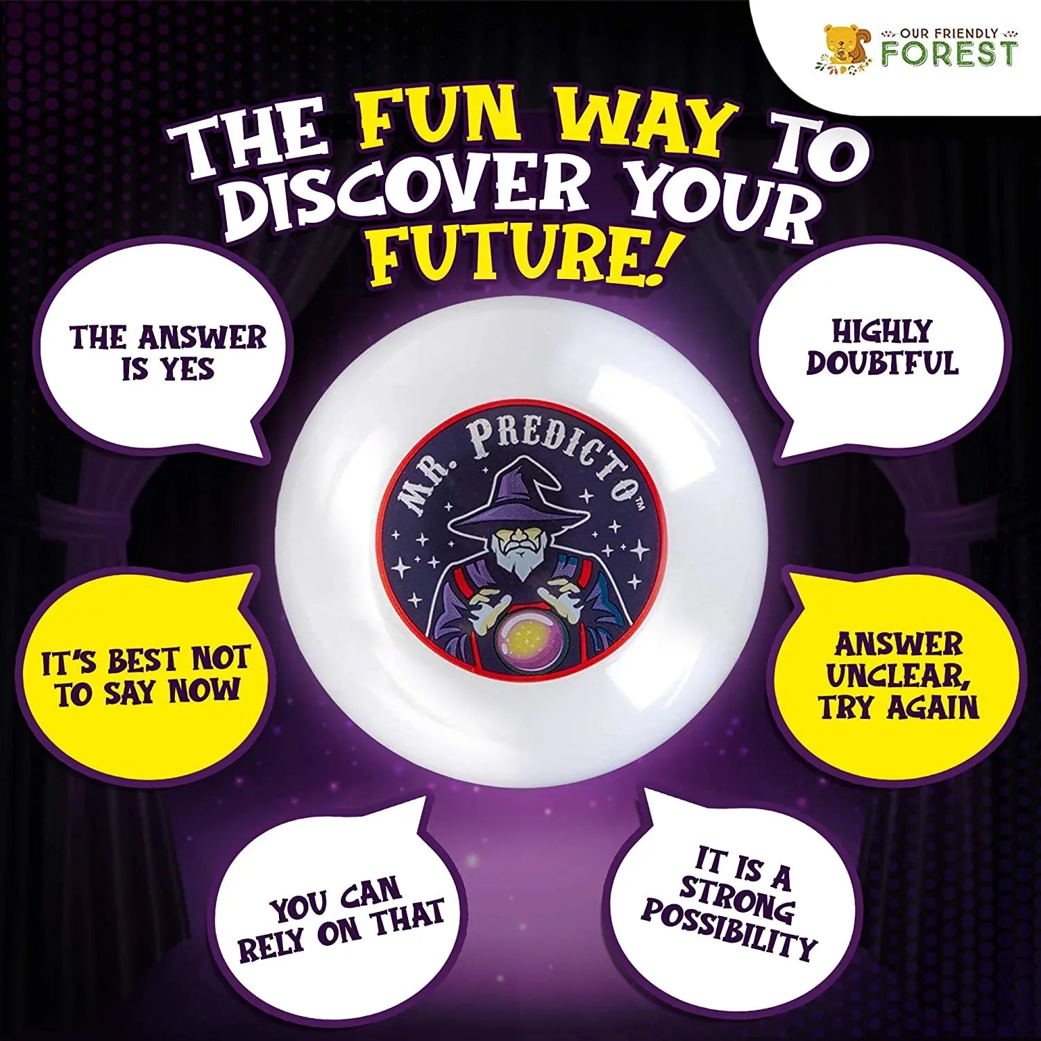 Mr Predicto Fortune Telling Ball The Fun Way To Discover Your Future Ask A Yes Or No Question & Hell Magically Sizepeak The Answer Like A Next Generation Magic 8 Ball Fortune Teller Toy