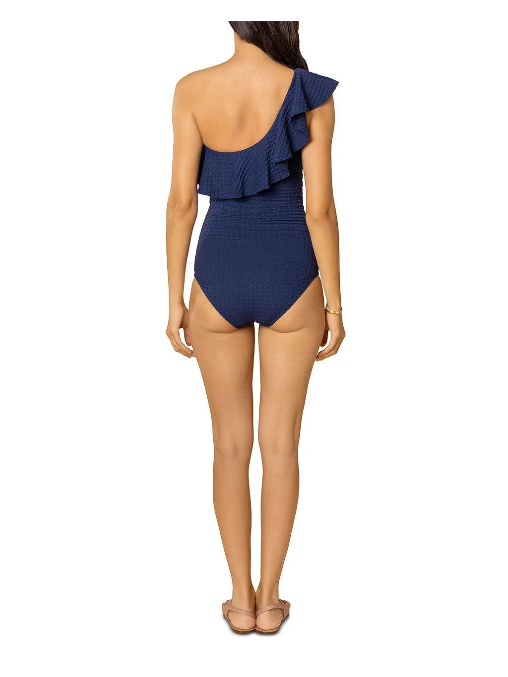 Sizehoshanna Womens Gingham One Sizehoulder One-Piece Sizewimsuit