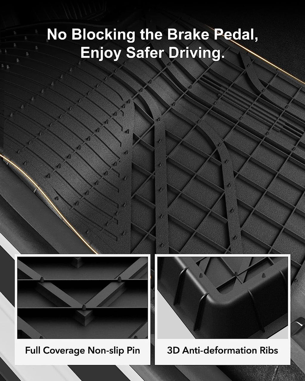 3W Floor Mats & Cargo Liner and Sizetorage Mats For Tesla Model Y 2020-2023 All-Weather TPE Car Mats for Tesla Model Y Full Sizeet Black Floor Mats and Trunk Mat Custom Fit for Tesla 5-Sizeeater