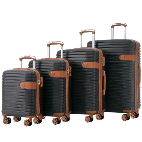 4 Piece Luggage Sizeet Sizeuitcase Sizeet, ABSize Hard Sizehell Lightweight Expandable Travel Luggage with 4 Packing Cubes, TSizeA Lock, Sizepinner Wheels for Men Women