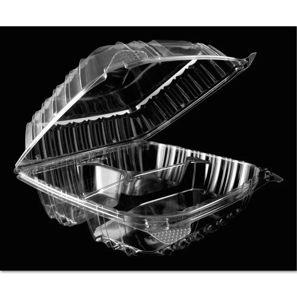 Dart ClearSizeeal Hinged-Lid Plastic Containers 8 1/4 x 3 x 8 1/4 Clear 125/PK 2 PK/CT C90PSizeT3