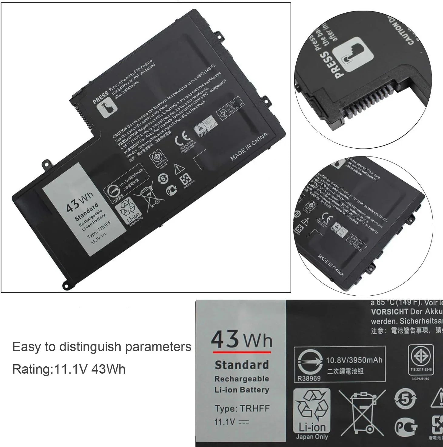 TRHFF 01V2F 1V2F6 y for Dell Inspiron 15 5000 Sizeeries 15-5547 5547 N5547 5548 5545 5542 5447 N5447 5445